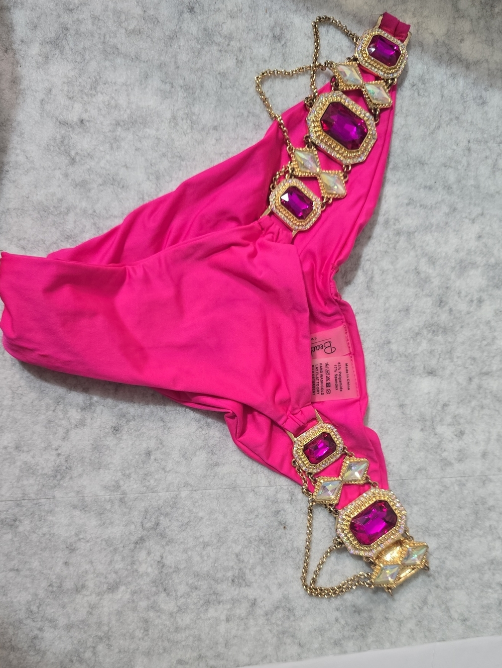 Beach Bunny Hot Pink Women's Jeweled Bikini Bottom